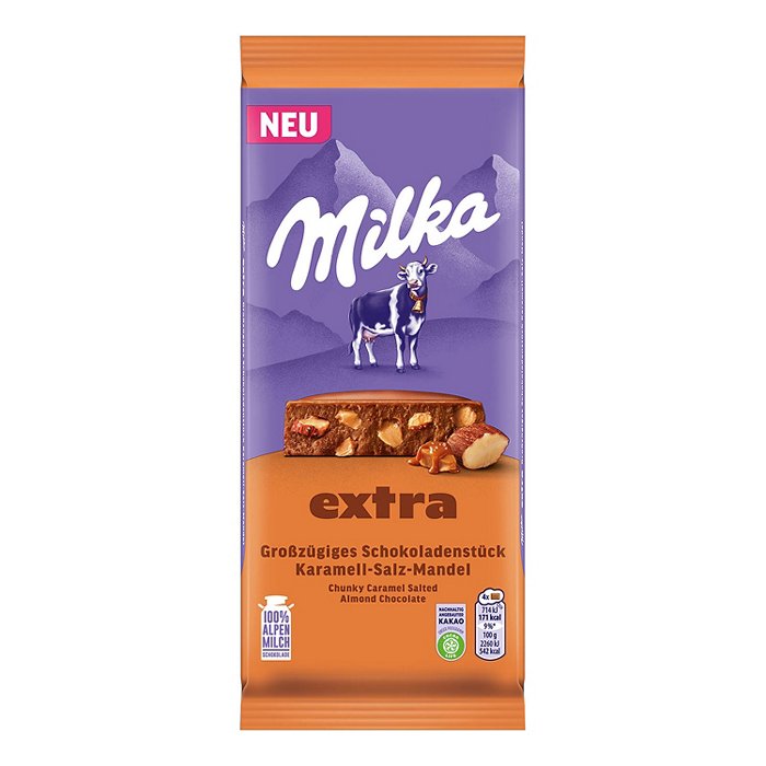 MILKA Extra 190 g, Karamell-Mandel