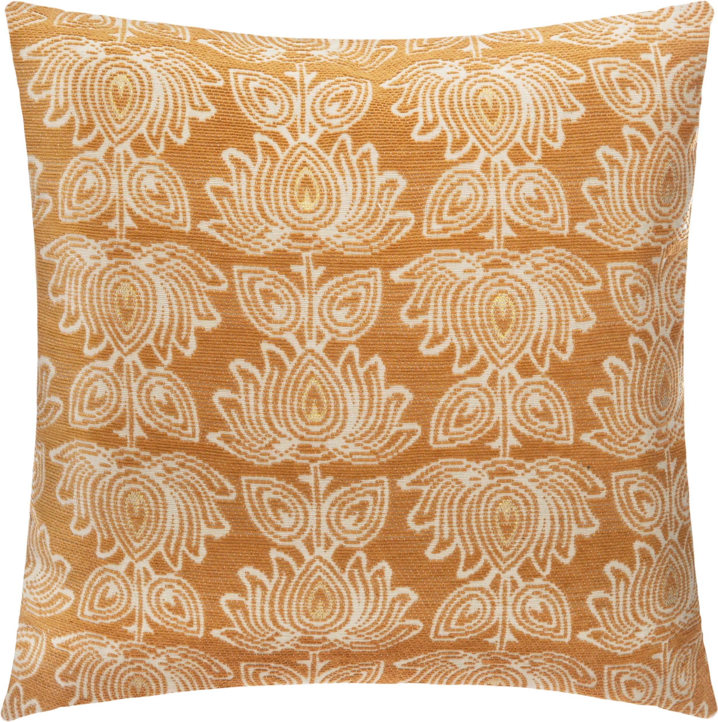 HOUSSE COUSSIN CHENILLE FLEUR OCRE 40X40CM
