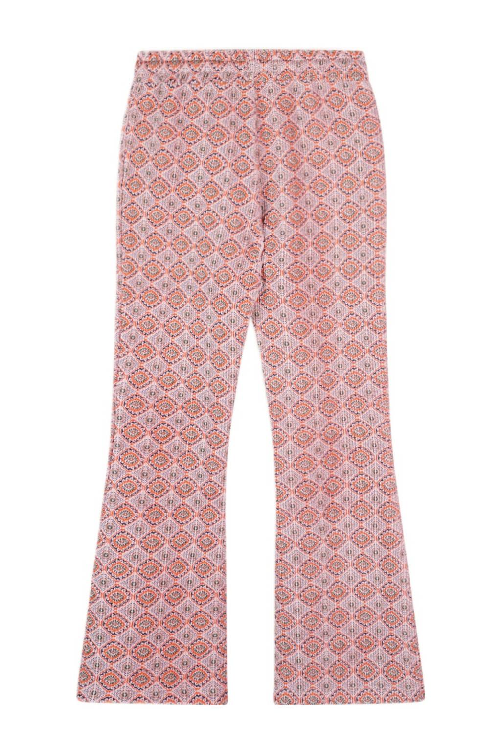 NONO flared broek Sady met all over print lichtroze