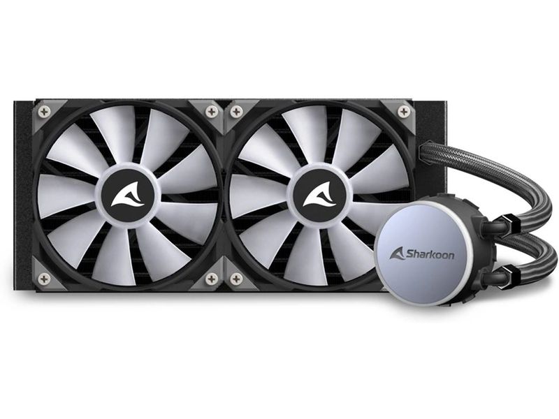 Sharkoon Wasserkühlung S70 RGB Kompakte All-in-One-Wasserkühlung mit einem 240-Millimeter-Radiator