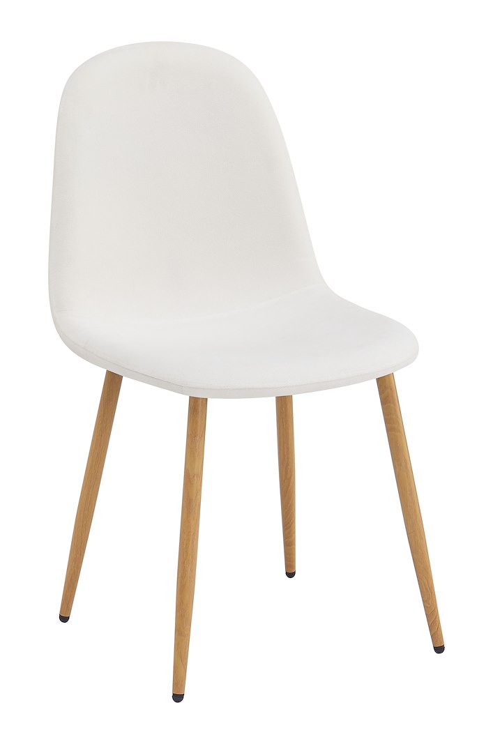 Venus spisestol Tekstil Lino 22 off white med Eiekfarget ben i metall