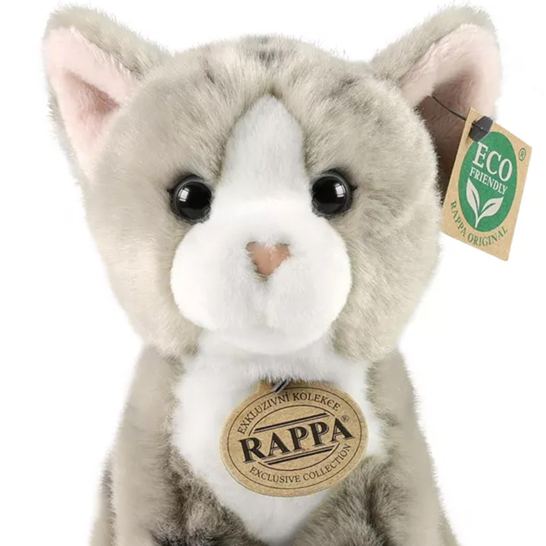 Rappa knuffelkat grijs - 18 cm