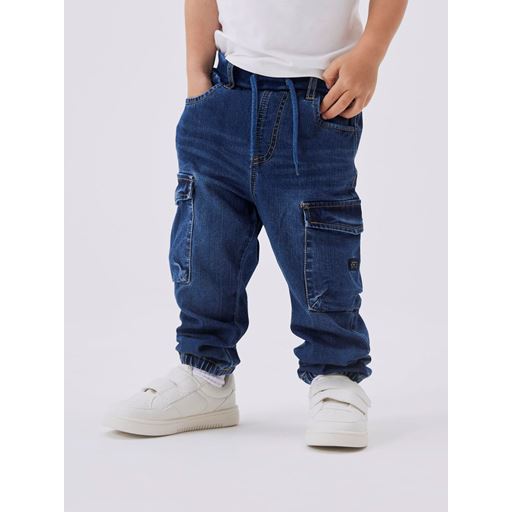 Name It Ben Cargo Jeans, Dark Blue Denim, 110 cm