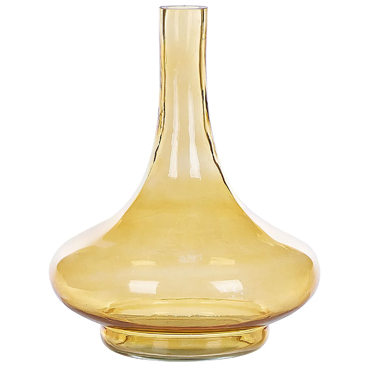 Beliani Vase Décoratif PANEER - Verre Jaune 30 cm