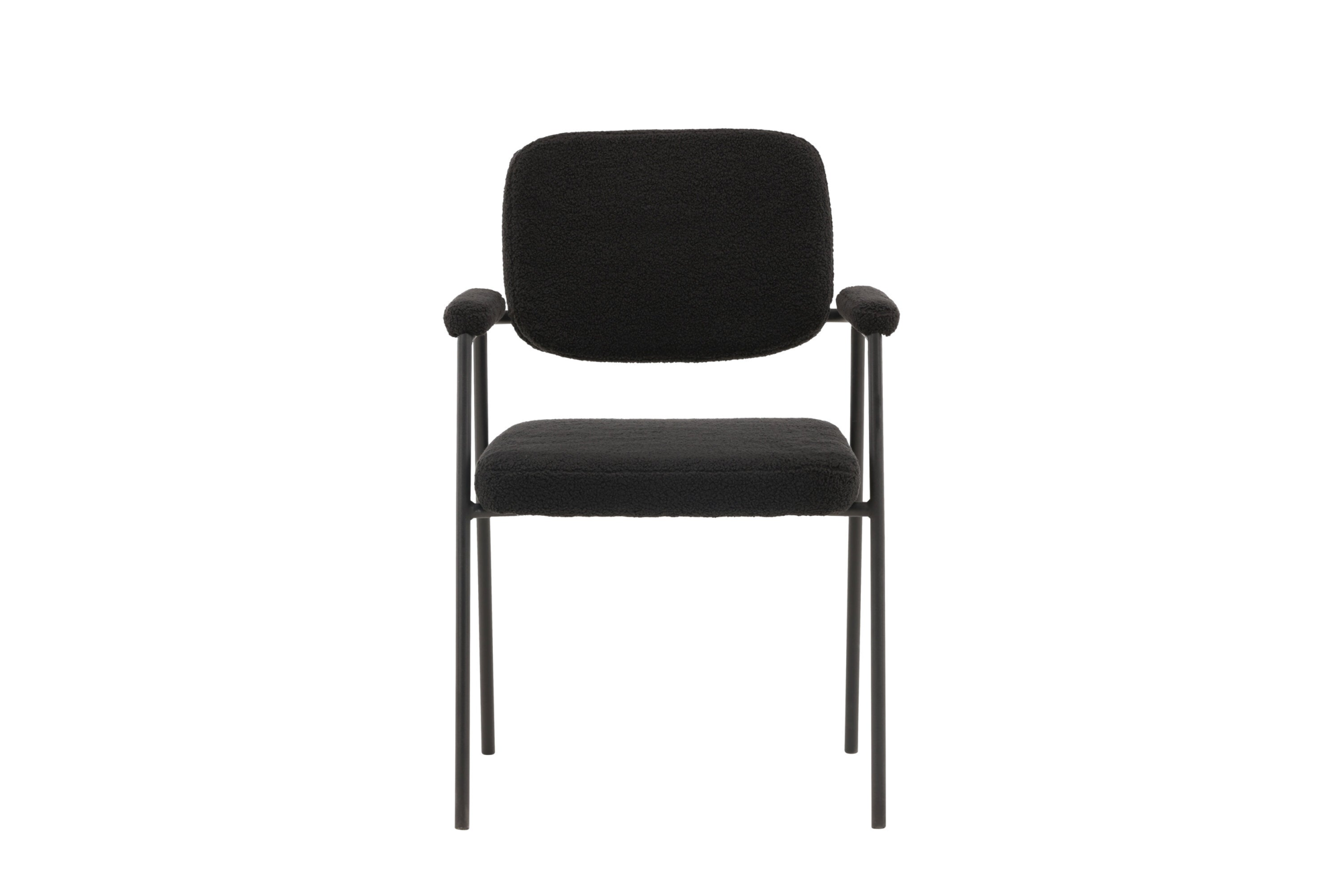 Tuam Eetkamerstoel - Set van 2 - Zwart Bouclé