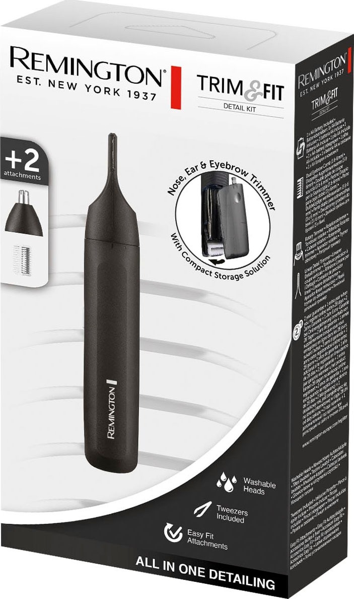 Remington Elektrogesichtshaarentferner »Trim & Fit Detail Kit NE8000« 2 Stk. Aufsätze Damen und Herren, batteriebetrieben (1xAA inklusive), Pinzette & Kamm