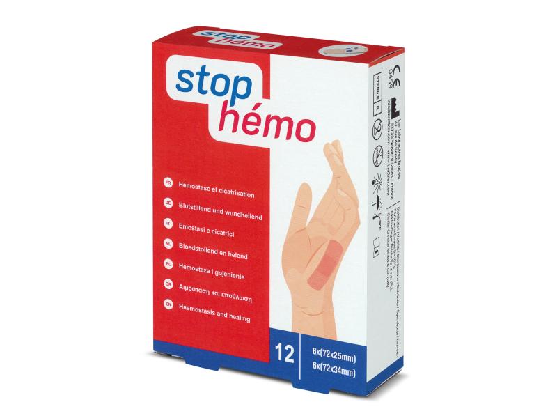 Stop Hémo Pflaster blutstillend 12 Stück Schmerzlinderndes Heftpflaster