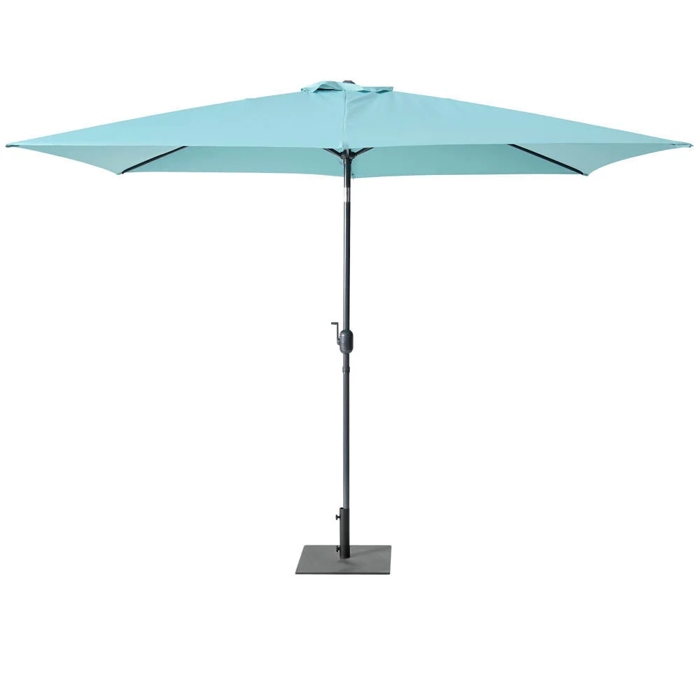 Parasol rectangulaire Tiago inclinable bleu 300 x 200 x H.245 cm