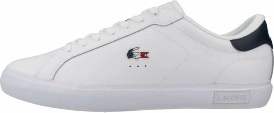 Lacoste 49SMA0080 Powercourt 125 1 SMA Heren sneaker 407-Wht-Nvy-Red
