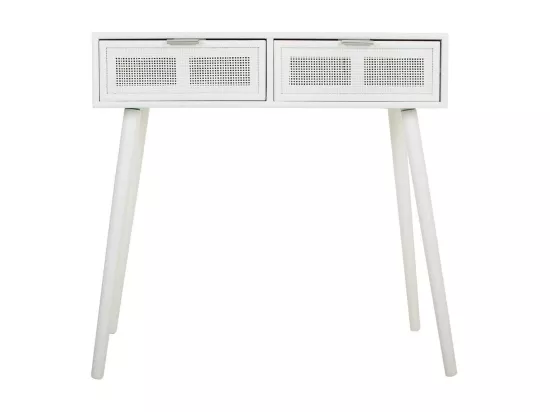 Console en bois et treillis blanc 80x42x79h
