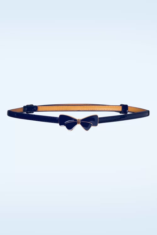 Banned Retro Lana Bow riem in Donker Blauw