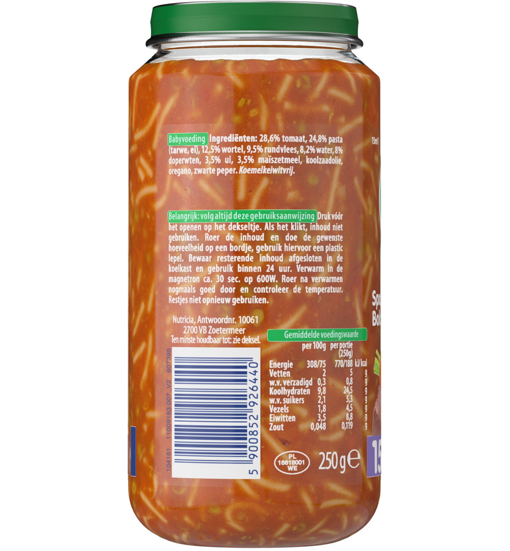 Olvarit Spaghetti bolognese 15M11 (250 gr)