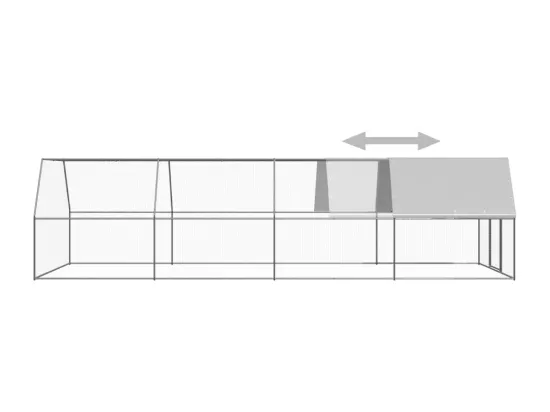 Poulailler d'extérieur 3x8x2 m Acier galvanisé