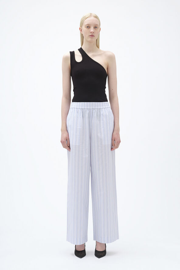 REMAIN STRIPED WIDE PANTS Grapemist comb.