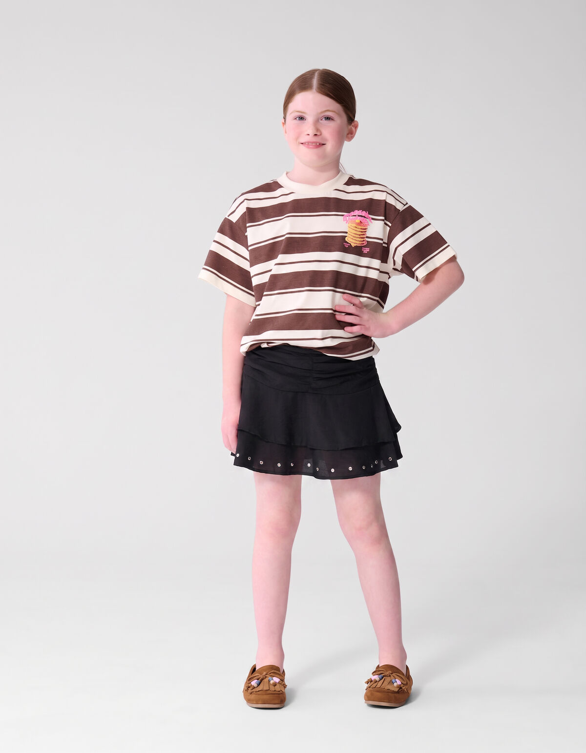 Ruffle Stud Rok Zwart