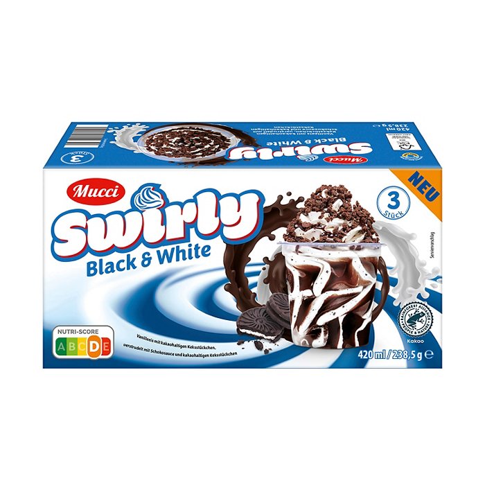 MUCCI Swirly 3 x 140 ml, Black & White