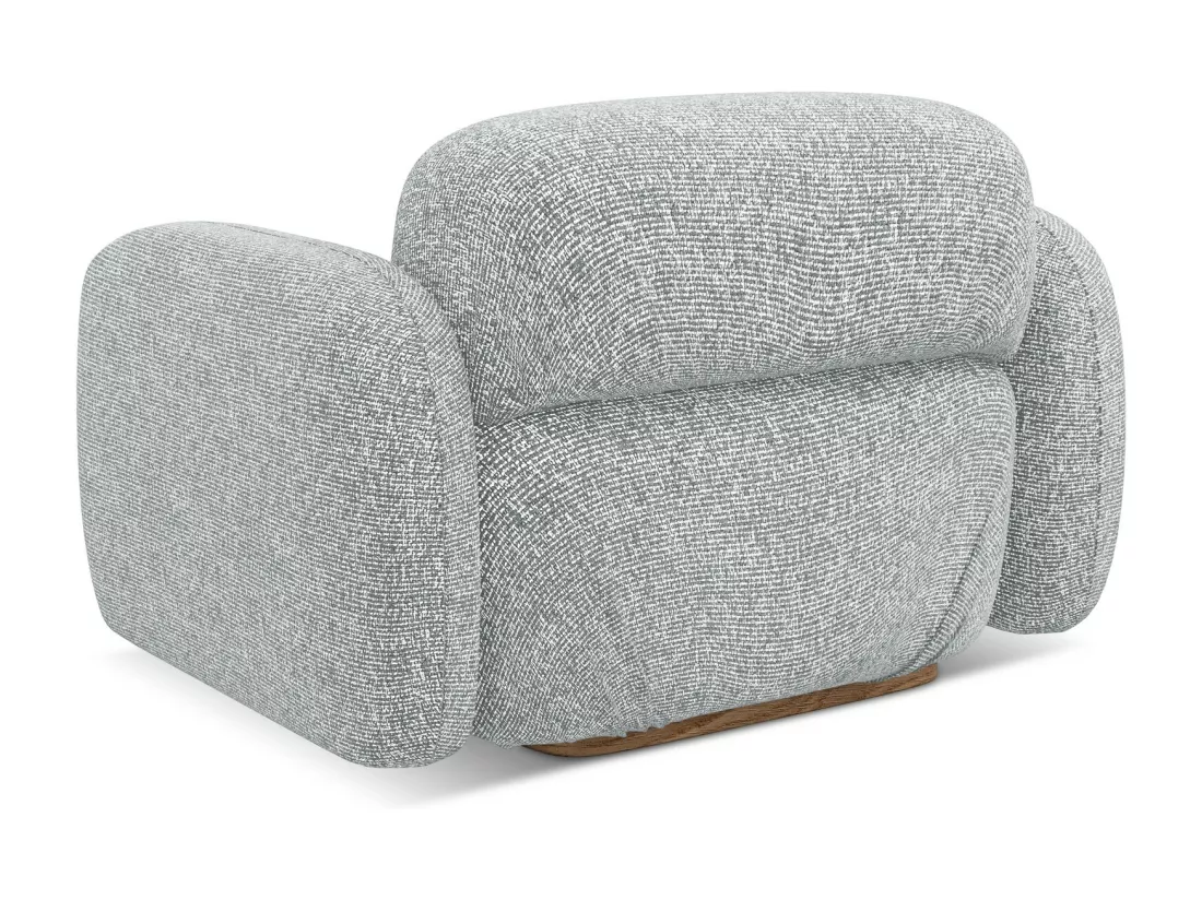 Fauteuil en tissu texturé - argent - AILANI