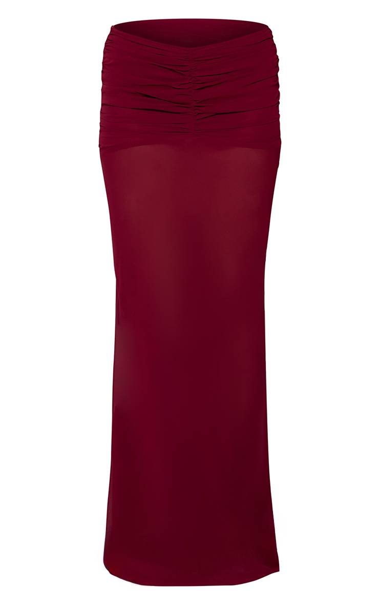 Prune Ensemble Coordonné Jupe Maxi En Mousseline Froncée Profonde