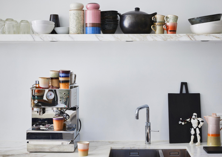 HKliving 70's Ceramic koffiemok set van 6 grounding