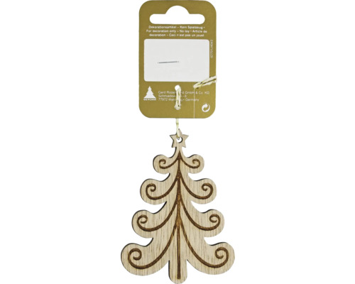 Kerstversiering hangende kerstboom hout naturel
