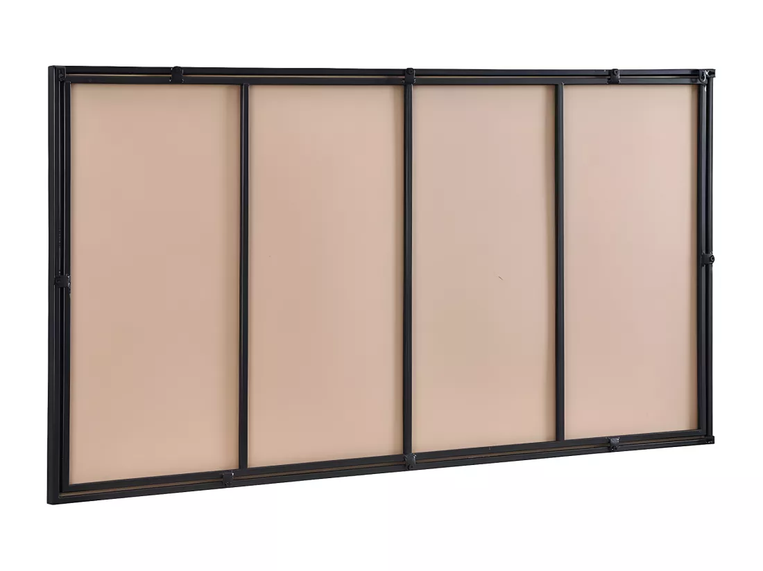 Miroir fenêtre industriel en métal - L. 140 x H. 75 cm - Noir - MAASTRICHT