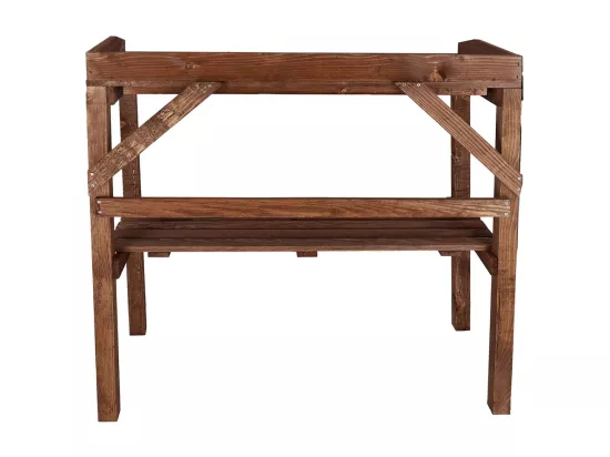 Table à rempoter en pin Nature Teinté marron