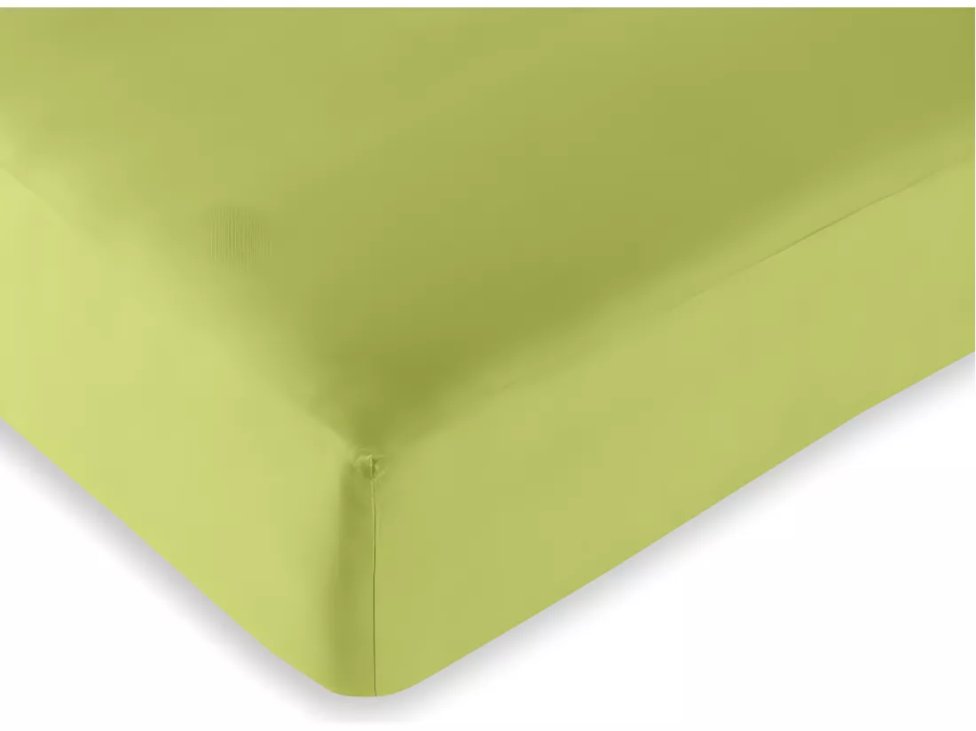 Drap Housse Anis 200 X 200 Cm / 100% Coton / 57 Fils/cm² 