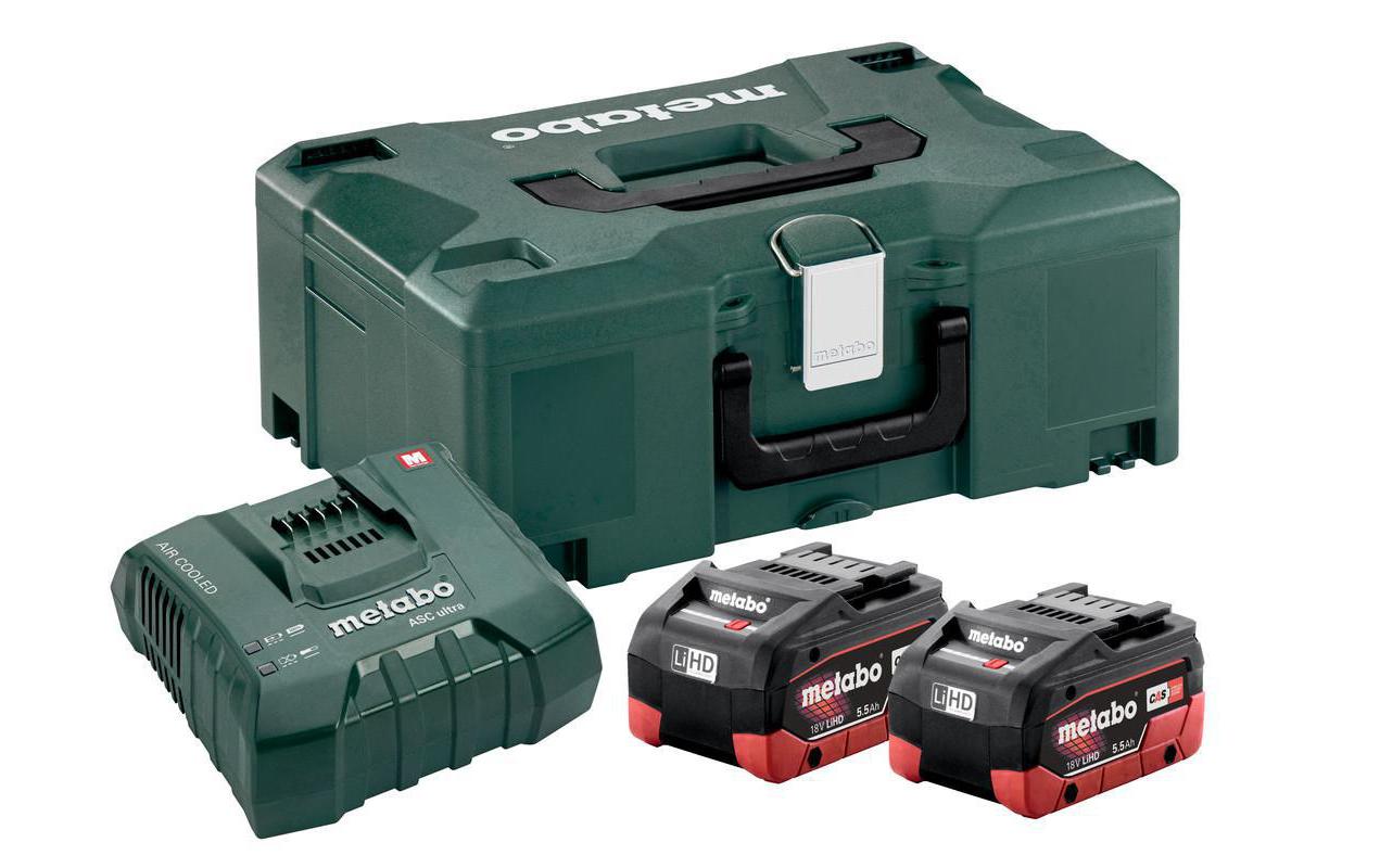 Akku und Ladegerät 2 x LiHD 5.5 Ah ASC Ultra, 18 V<br>Basis-Akku-Set 18 V