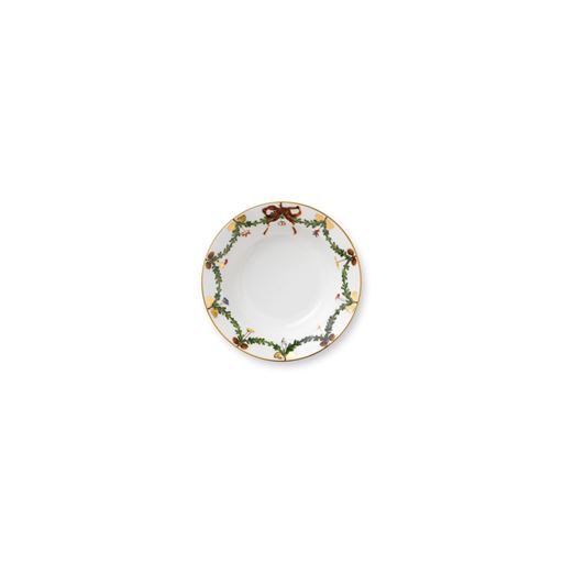 Royal Copenhagen Stjerne Riflet Jul Dyb Tallerken, Hvid, Ø17 cm