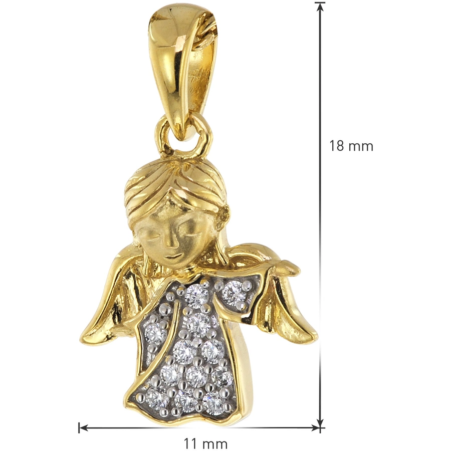trendor Engel Anhänger Gold 333  8K + vergoldete Silberkette für Kinder gold
