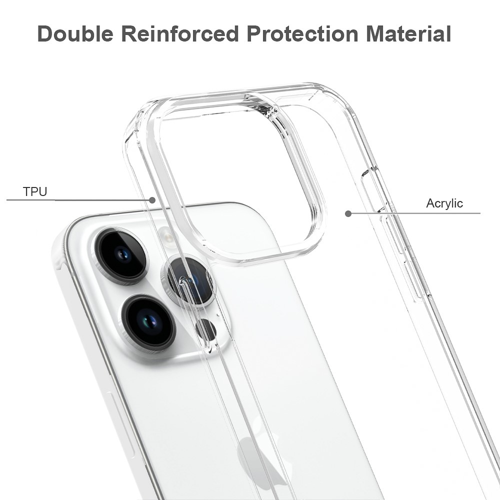 iPhone 15 Pro Hybrid Hülle TPU Bumper   Acryl Rückseite Pankow (11030) - Transparent
