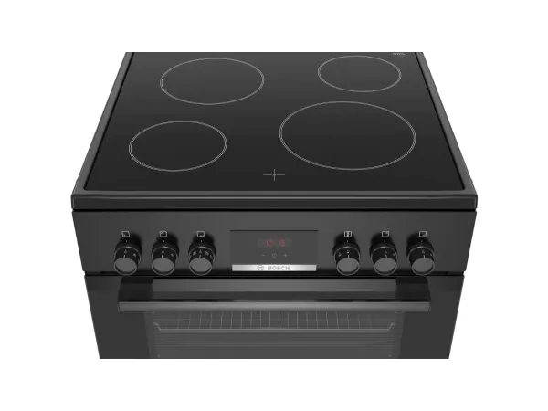 Bosch Serie | 4 HKN31A060U - Komfur - fritstående - bredde: 60 cm - dybde: 60 cm - højde: 90 cm - med selv-rengøring - sort