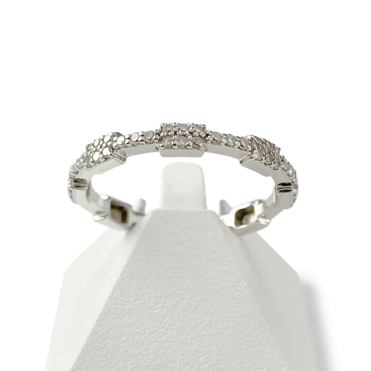 Bague d'occasion or 750 blanc diamants