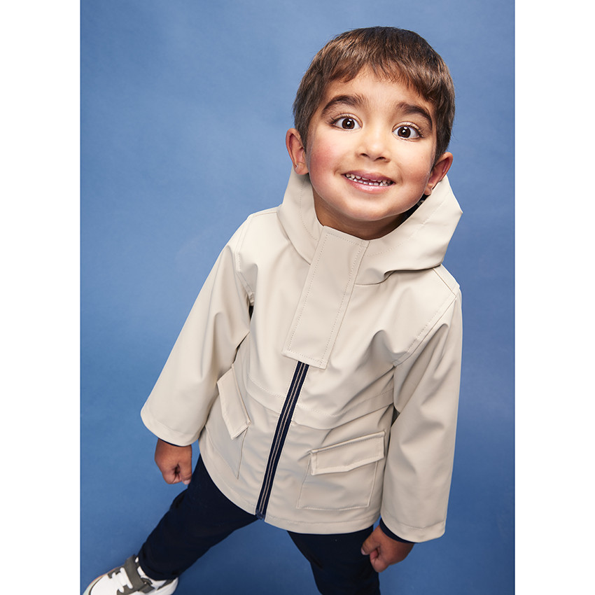 Parka gomme avec doublure rayée en jersey pour bébé garçon
