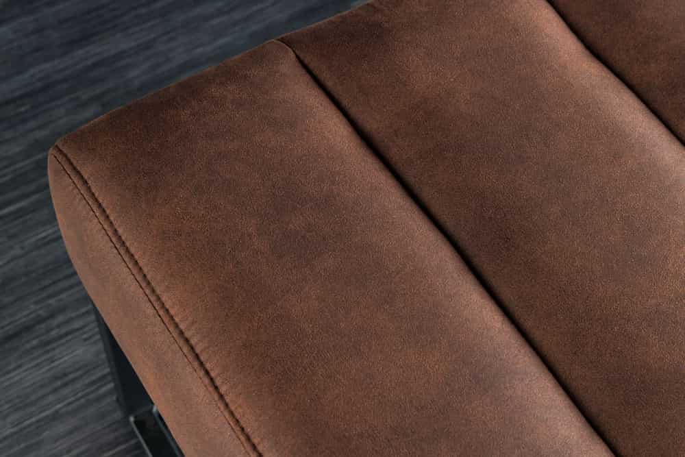 Design Sitzbank PETIT BEAUTÉ 110cm antik braun Microfaser schwarzes Metallgestell