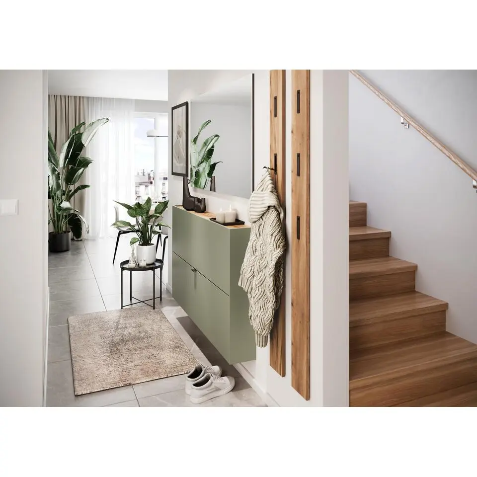 Germania Schoenenkast Elton - 140 x 19 x 85 cm - Satijngroen design