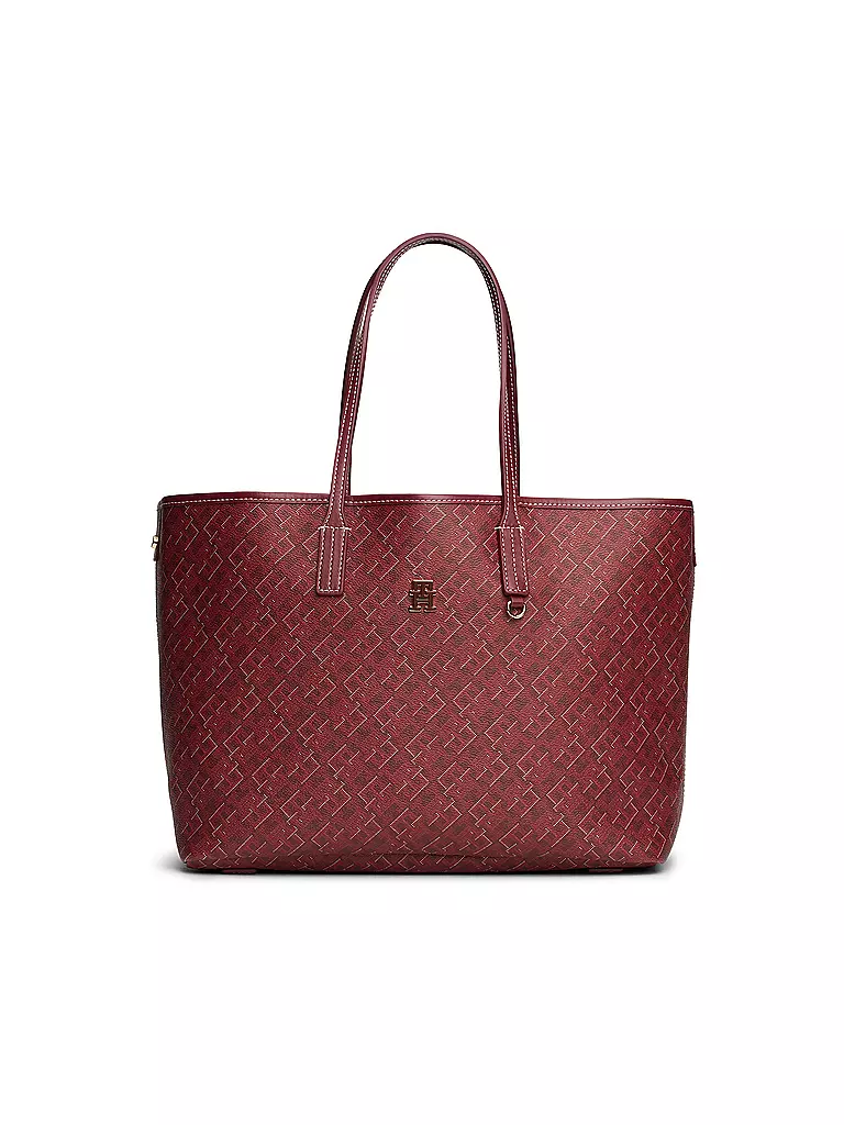 TOMMY HILFIGER Ledertasche - Shopper TH MONOPLAY LEATHER TOTE rot