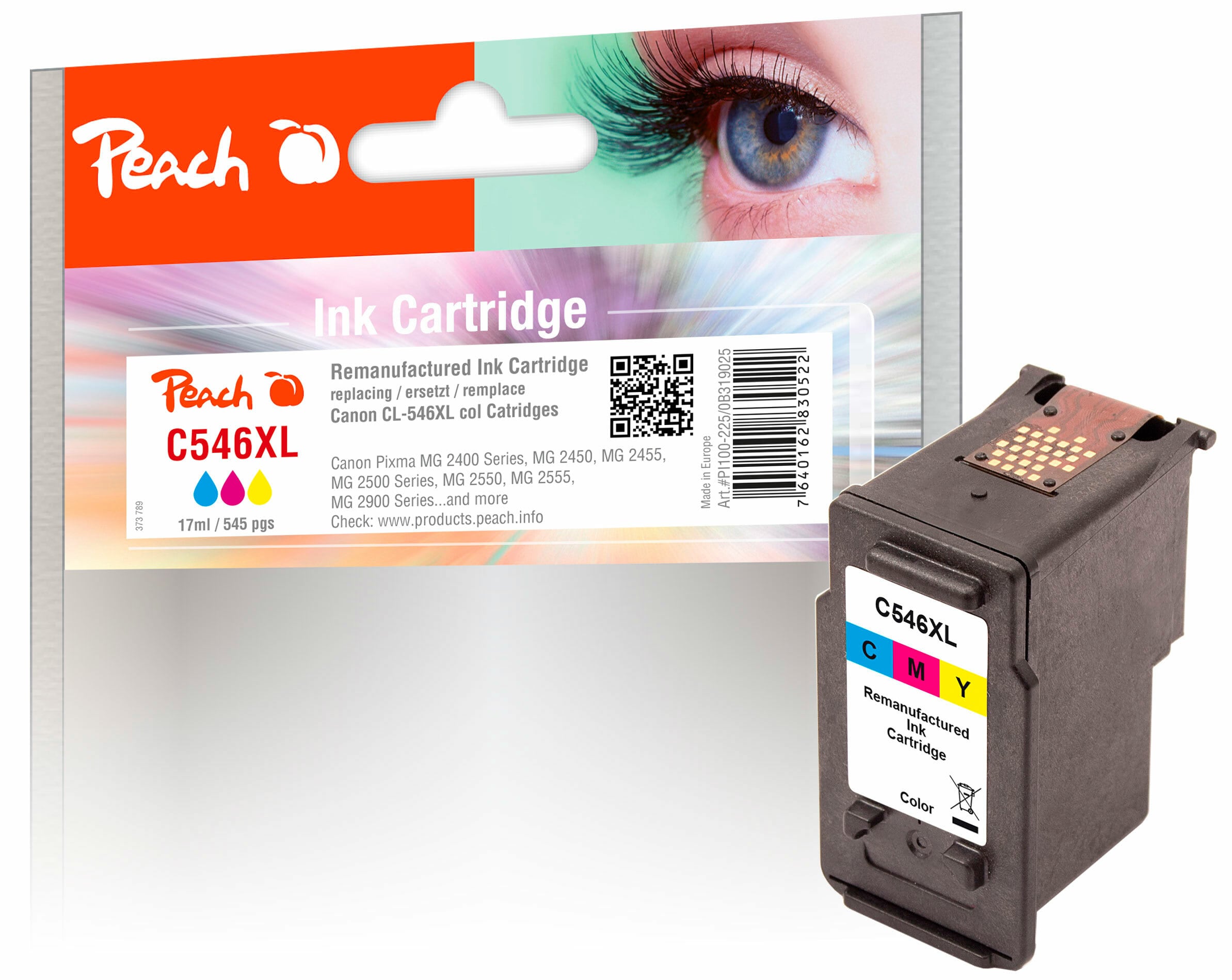 Peach C546 XLC Druckkopf XL col ersetzt Canon CL-546XLC, 8288B001 für z.B. Canon Pixma TR 4550, Canon Pixma TR 4650, Canon Pixma TS 3450 (wiederaufbereitet)
