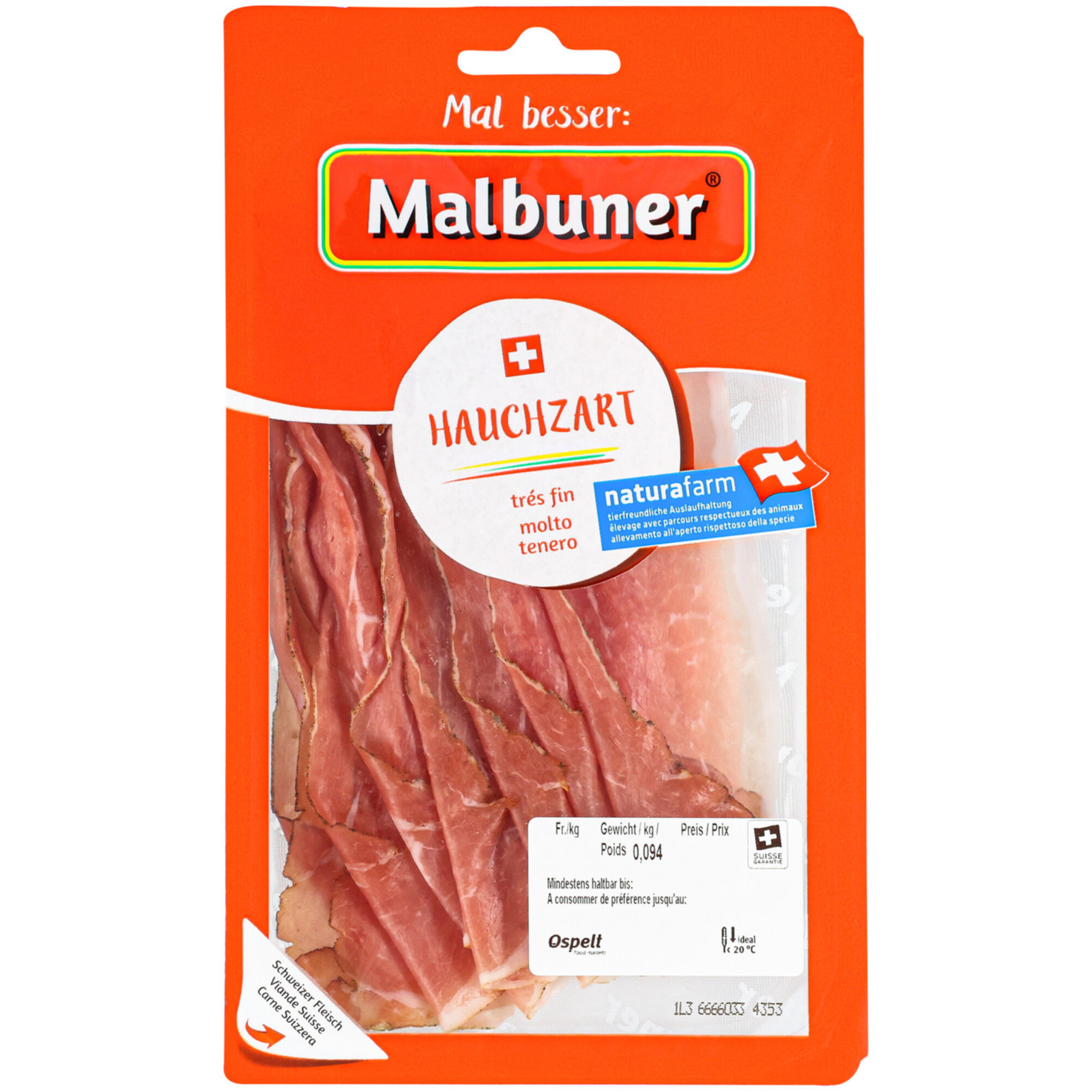 Malbuner Landschinken Hauchzart ca. 100g -