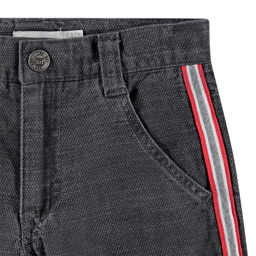 Bermuda surteint en maille à bandes appliquées - Gris foncé