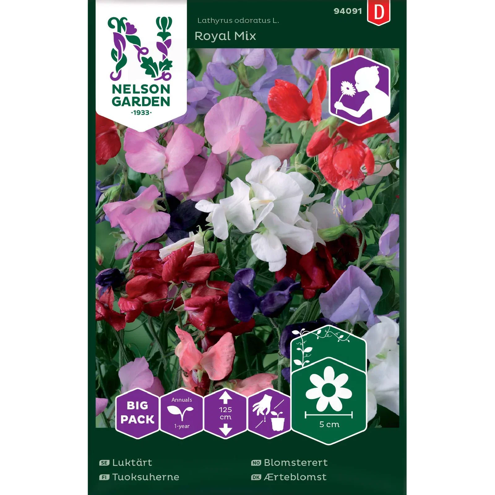 Lathyrus odoratus Royal Mix Blomsterert 'Royal Mix'