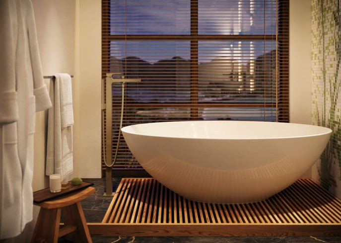 Hansgrohe Metropol staande badmengkraan met handdouche brons geborsteld