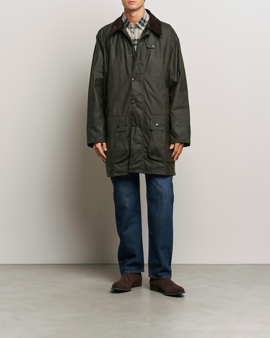 Barbour Lifestyle Border Wax Coat Archive Olive
