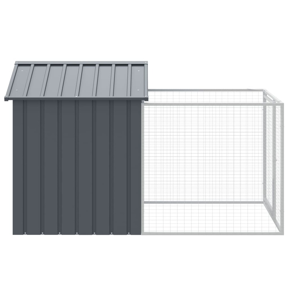 Niche pour chien avec cour anthracite 117x201x123 cm
