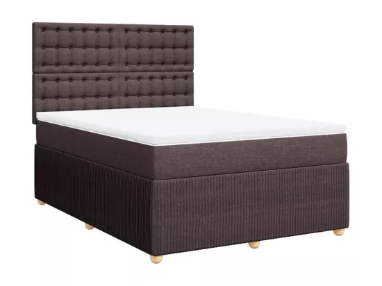 Sommier tapissier avec matelas Marron foncé 160x200 cm