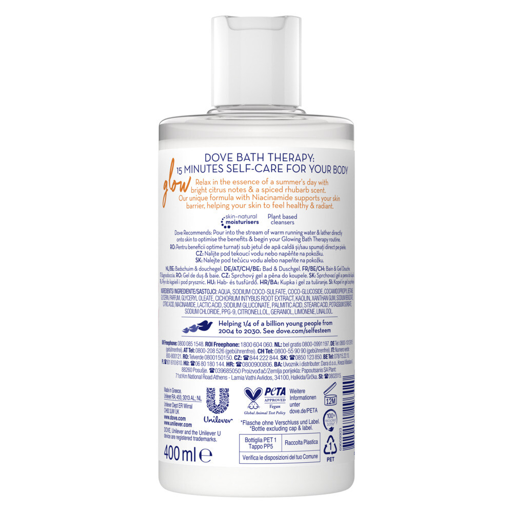 Dove Bath Therapy Glow Badschuim & Douchegel400 ml