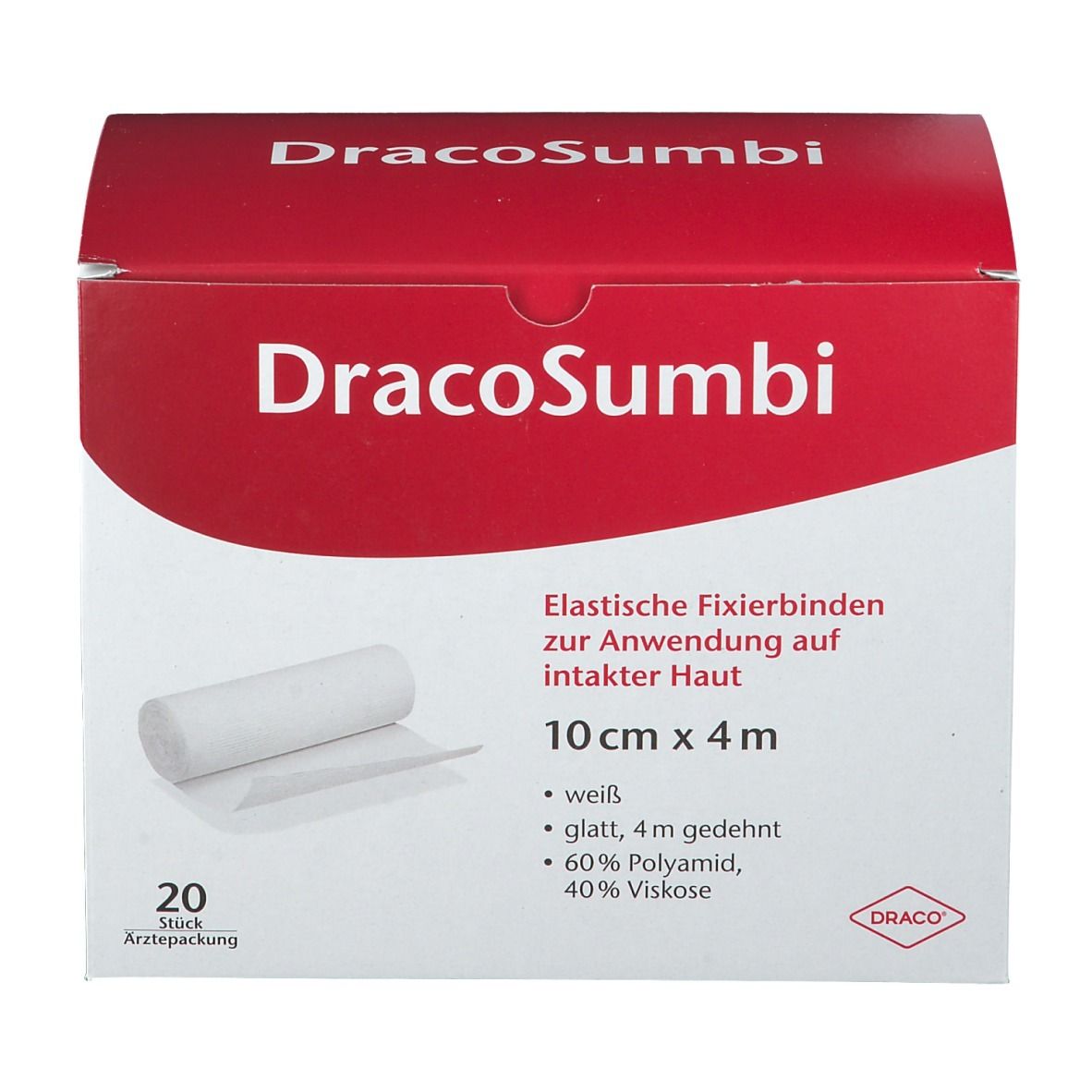 DracoSumbi Fixierbinde 10 cm x 4 m weiß
