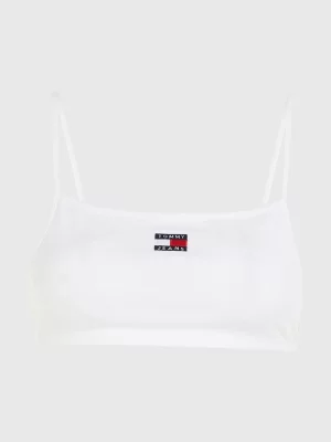 Top cropped ultra com amarração nas costas e distintivo