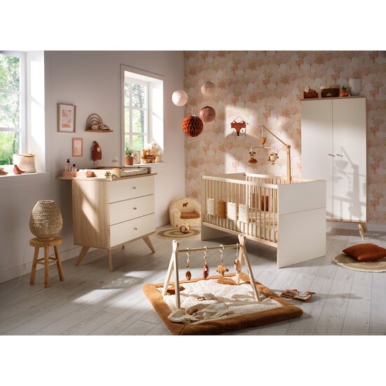 Camille Lit évolutif   Crème Chêne Doré        70 x 140 cm   de               Sauthon Baby's Sweet Home