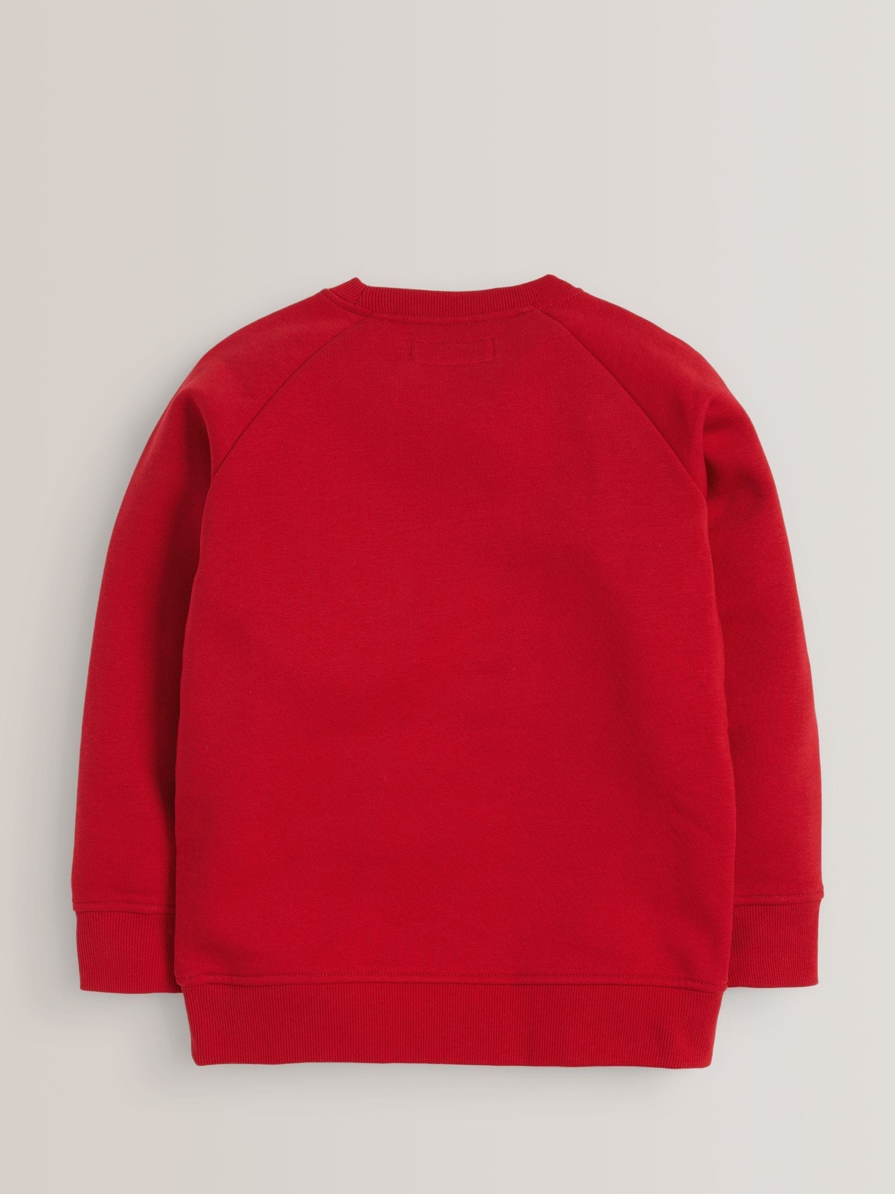 Rood - Schoolsweater met ronde hals (3-16jr)